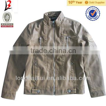 Fashion PU leather jacket stock for men 8855