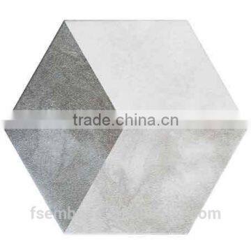 EMBOSS 100*200*175mm Grey Color Hexagon Tile Porcelain Mosaic Floor Tile photo-4