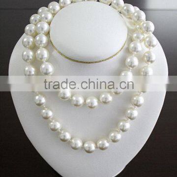 2015 latest chain design pearl necklace-Fresh water pearl loose beads strand necklace and loose beads milky white color