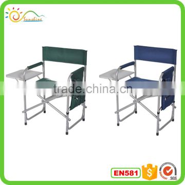 Aluminum folding director chair with cup plate and side bag