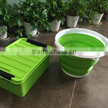 plastic folding basket with handle and container set