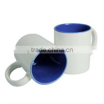 11OZ white blank ceramic mug with inner color for holiday gift