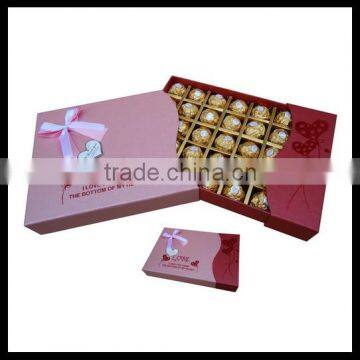Custom Handmade Paper Chocolate Box,paper Chocolate Packaging Box, Cardboard Chocolate Gift Box With Bow Quality Choice