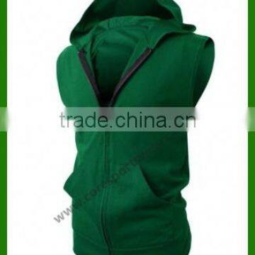 Two Way zipper sleeve less hoodie