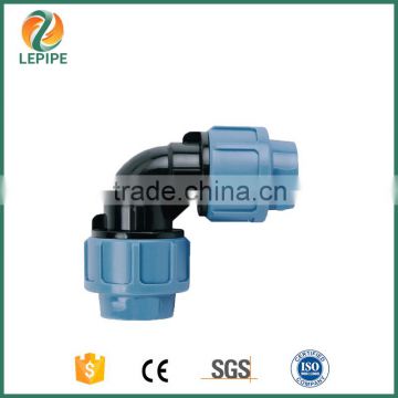 PN16 PP pipe 90 degree compression fitting for water