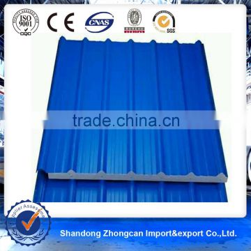 1150mm Width Color PPGI 0.55mm Steel PU Sandwich Panel for Ceiling