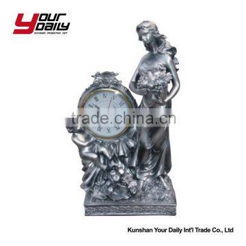 lady clock craft polyresin figurine for gifts