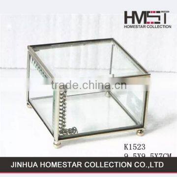 High quality trendy design glass jewelry box for trade show