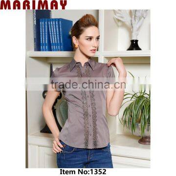 2015 Working Uniform Design Woman Lace Top Office Uniform photo-2