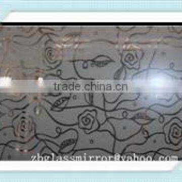 Clear Pattern Mirror, MIrror coated patterned glass