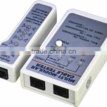 multi network cable tester for RJ45(UTP/STP) and RJ11 modular cables