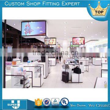 high end shopping mall glossy white black lady bag shop interior design