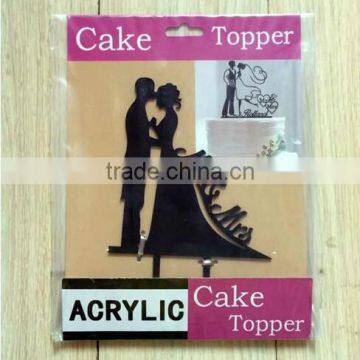 Silhouette Bride and Groom Mr & Mrs Wedding Acrylic Cake Topper Anniversary photo-4