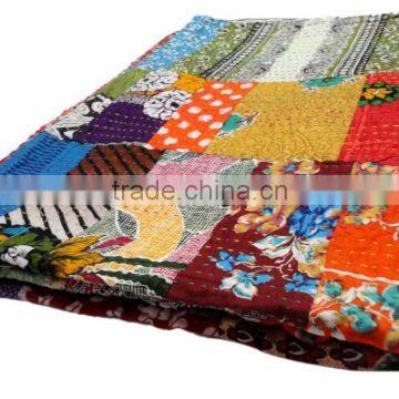 RTHKG-68 Patchwork Bengali Bed cover Kantha Handcrafted Gudari For Children's Sanganer Makers / Manufacturers