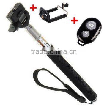 HOT selling cheap high quality bluetooth remote selfie stick monopod tripod for camera cellphones