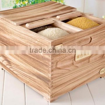 creatable and useful wooden rice box vintage looking