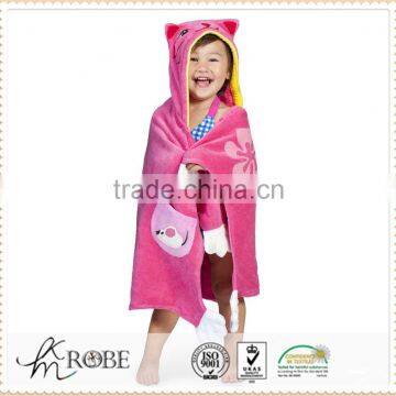 100% cotton terry cute cat hooded animal baby bathrobe/ baby cape