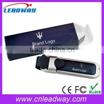 Leather USB 2.0 Stick with Custom Logo Packaging