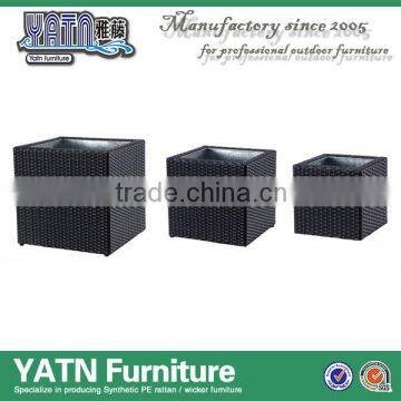 Cheap plastic flower pots wholesale synthetic rattan planter garden pots