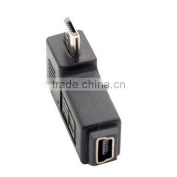 Left Angle Micro USB Male to Mini USB Female Adapter photo-2