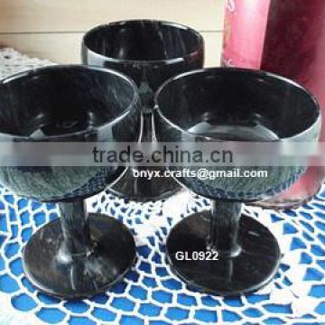 Jet Black Marble Wine and Champagne Glass