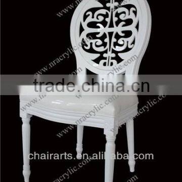 shanghai wholesale white wedding rental wood Medaillon chair with lace back