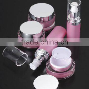 Pink acrylic luxury cosmetic bottle