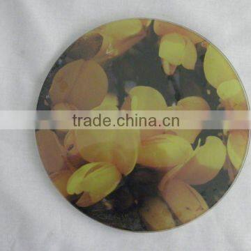 Hot-selling round pp paper tempered glass coasters