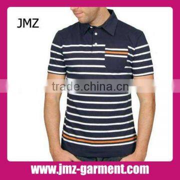 Mens polo collar striped t shirt