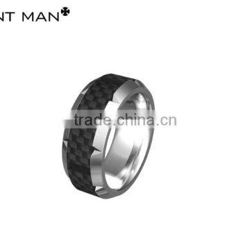 Fashion 8mm Titanium Rings Bands for Men High Polish Wedding Band Carbon Fiber Titanium Ring Band photo-6