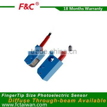 1500mm sensing NPN NO 12V dc Through-beam Mini photoelectric sensor