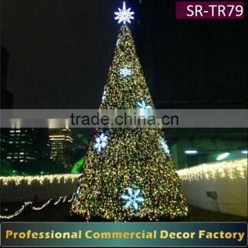 Customize 4m 5m 6m 8m 9m 12m 15m outdoor large giant christmas tree with large snowflake for plaza