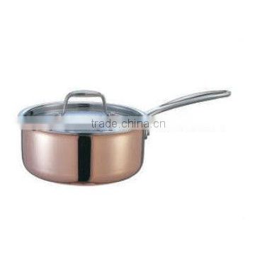 Stainless Steel camp Three Layer Single Handle Copper Sauce Baking pan