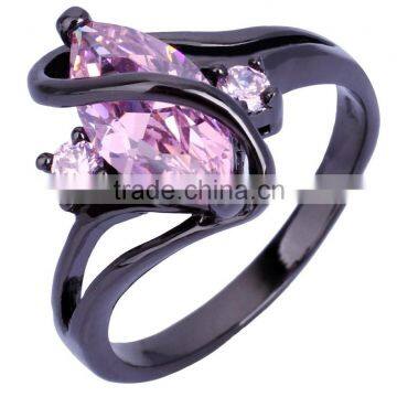 First Class CZ Marquis Large Stone Ring Black Gold White Gold Plated Finger Ring For Women