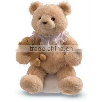 25cm lovely plush soft Brown teddy bear with baby bear