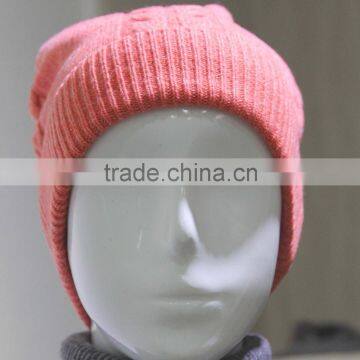 2016 new design Cashmere Knit pattern ear flaps knitting hat