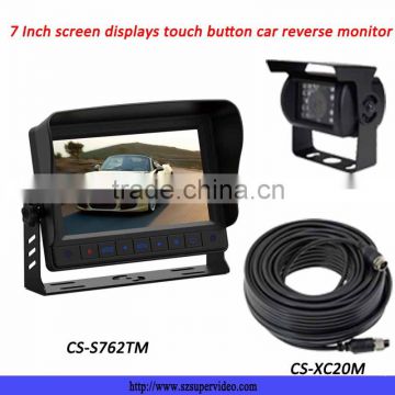 7 Inch screen displays touch button car reverse monitor CS-S762TMS