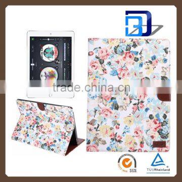 Super Slim Tablet case Printed Flower PU leather Flip Tablet For iPad pro bluetooth keyboard case