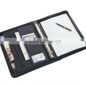 black size A4 pu zipper executive holder