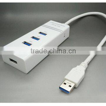 Portable High Speed 5Gbps Bulit-in 35cm USB Cable 4ports USB3.0 Hub for USB Device photo-2