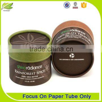 Printed cosmetic box round paper cardboard packaging tube boxes