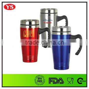 16oz Thermos Double Wall Stainless Steel Office Cup With Handle