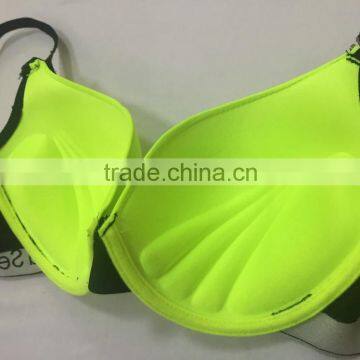 2016 Most Fashioin Neon Green Push Up Underwire Bra