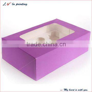 Custom cupcake packaging boxes/ cupcake cake boxes printing/ colorful set cupcake box wholesale