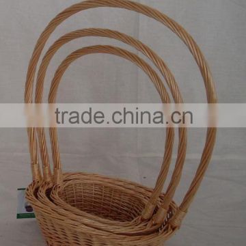 new design of willow basket with high handle