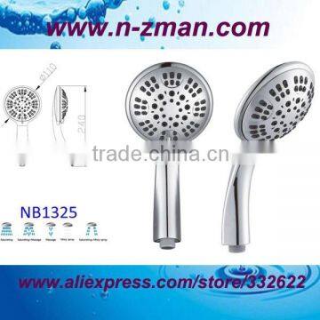 chrome abs hand shower,hand-held shower head,5-jet hand-held shower