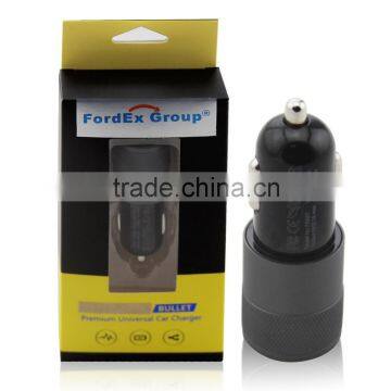 Multifunction 12v 24v 2.1A 1.0A Aluminium Bullet Dual Port USB Universal Car Charger for Iphnoe Ipad Normal Usb Phone photo-6