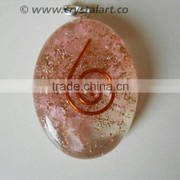 Rose quartz Reiki Symbol Orgone Pendants