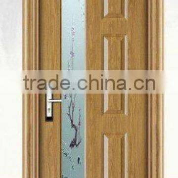 pvc bathroom door with glass from zhejiang