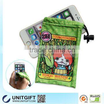 Promotional & good drawstring microfiber pouch natural fiber sunglasses pouch soft microfiber sunglasses pouch